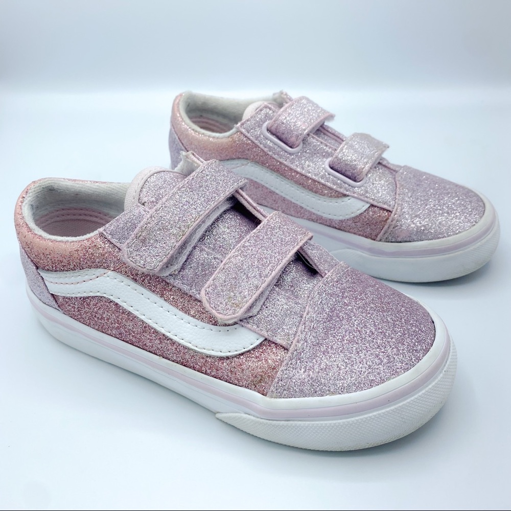 ❌SOLD❌ Vans Old Skool V Pink Strap Sneakers Size 10 Toddlers